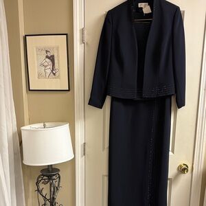 Sophisticated Navy Women's Wedding Dress with Jacket- NWT